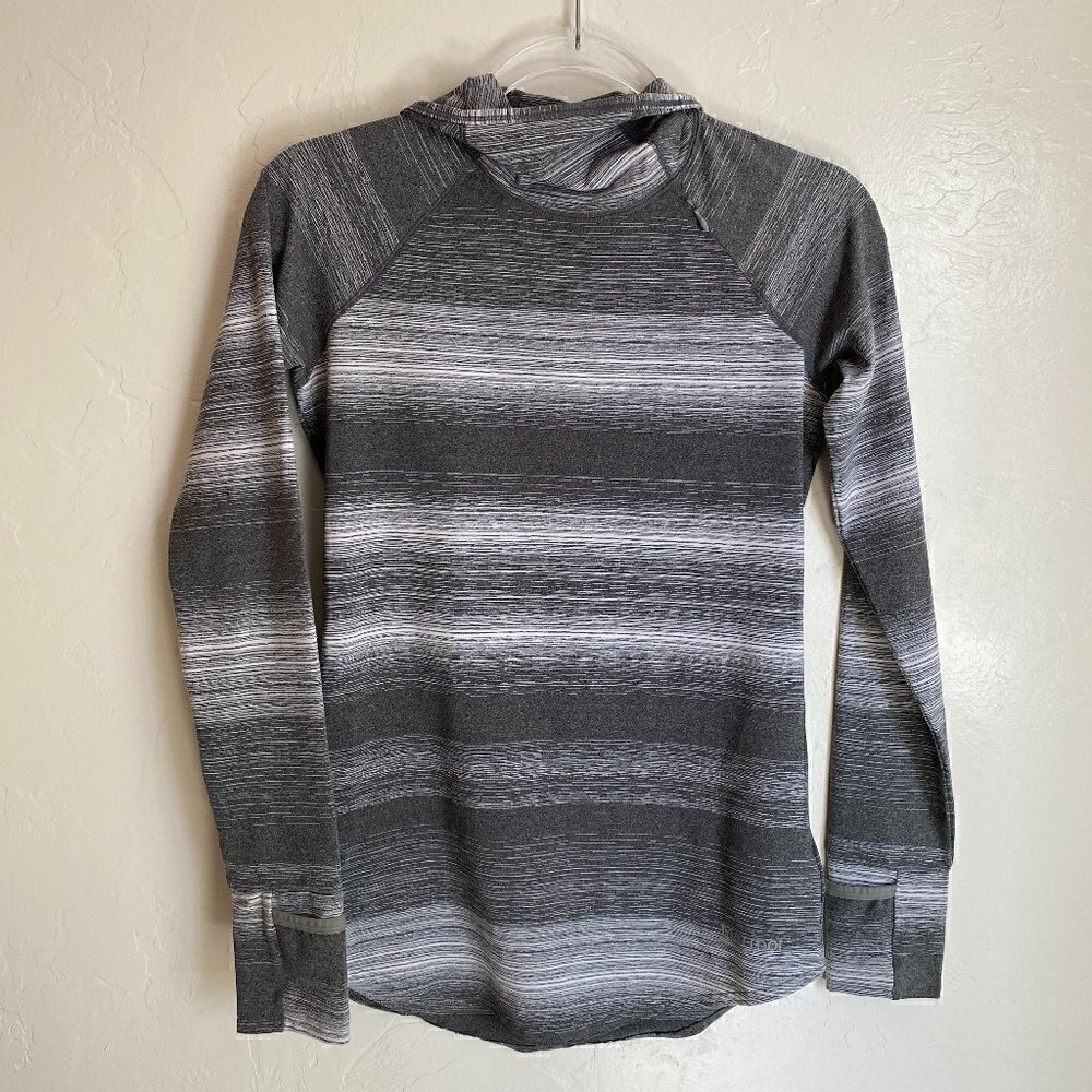 Marmot Hooded Running Pullover Gray Stripe XS - Picture 1 of 11